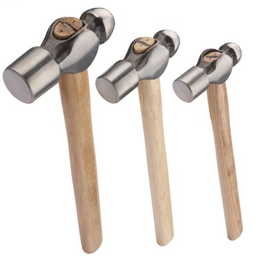 3 Packs Ball Peen Hammer Set, 16oz &amp; 24oz &amp; 32oz, Ball Pein Hammers with Forged Steel Head &amp; Wood Handle, by GENHAKON.