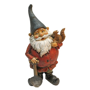 Garden Gnome Statue - Digger the Gnome - Outdoor Garden Gnomes - Funny Lawn Gnome Statues