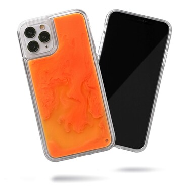 SteepLab Flowing Neon Sand Liquid iPhone 11 Pro Case (2019, 5.8") - Full Body Protection with Raised Bezel - Orange Soda