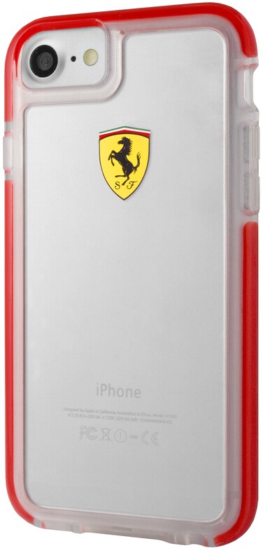 Ferrari Hard Case for iPhone 7 Plus and iPhone 8 Plus (Shockproof - Transparent Red)