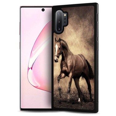 for Samsung Note 10+, Galaxy Note 10 Plus, Durable Protective Soft Back Case Phone Cover, HOT12140 Brown Horse