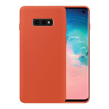 Liquid Silicone Phone Case for Samsung Galaxy S10E G970 G970U 5.8"/Full Body Protection/Shockproof/Gel Rubber/Cover Case Drop Protection Coral Red