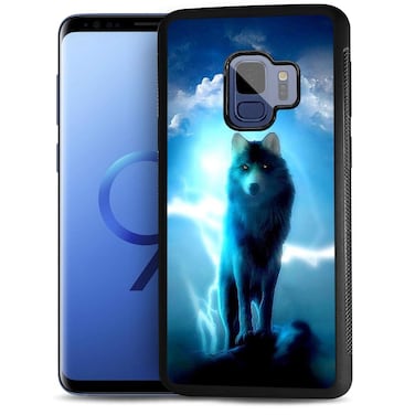 for Samsung S9, Galaxy S9, Durable Protective Soft Back Case Phone Cover, HOT12317 Night Wolf Moon