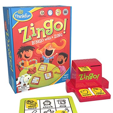 ThinkFun Zingo Bingo Award Winning Preschool Game for Pre-Readers and Early Readers Age 4 and Up - One of the Most Popular Board Games for Boys and Girls and their Parents (97700)