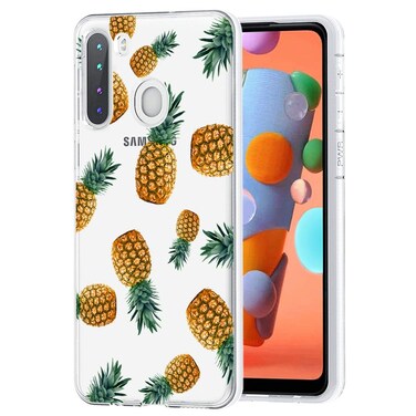 Vavies Case for Galaxy A21, Galaxy A21 Phone Case for Girls Women, Slim Shockproof Clear Pattern Soft Flexible TPU Back Phone Protective Cover Cases for Samsung Galaxy A21 (pineapple)