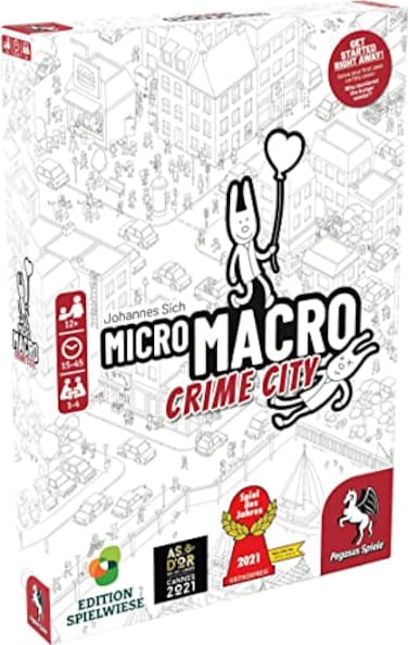 MicroMacro: Crime City - Board Game by Pegasus Spiele 1-4 Players &ndash; 15-45 Minutes of Gameplay &ndash; for Family Game Night &ndash; Kids and Adults Ages 12+ - English Version