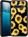 for LG V60 Case, for LG V60 Thinq Case Cute Yellow Sunflowers Black Customized Design Printed Hybrid Hard Shock Soft TPU Bumper Protective Phone Case for LG V60 Thinq 5g (2020 Release)