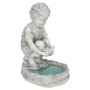Design Toscano Tommy at The Turtle Pond Little Boy Statue