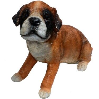 Michael Carr Designs Punch-Boxer Puppy M Outdoor Puppy Dog Figurine for Gardens, patios and lawns (80108)
