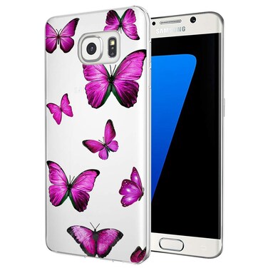 Vokuha Case for Galaxy S7 Edge Case, for Samsung S7 Edge Case for Girls Women, Cute Clear Slim Shockproof Pattern Soft TPU Rubber Back Phone Protective Cover Cases for Samsung Galaxy S7 Edge Butterfly