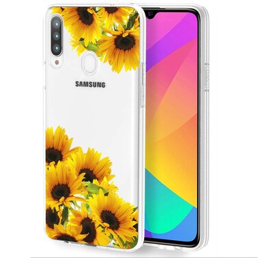 Tothedu Phone Case for Galaxy A20S (Not fit A20),Samsung A20S Case for Girls Women, Clear Slim Shockproof Pattern Soft Flexible TPU Back Phone Protective Cover Cases for Samsung Galaxy A20S(sunflower)