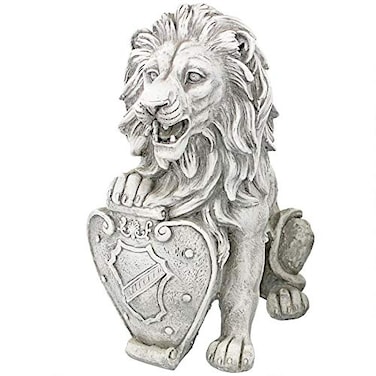 Design Toscano Roaring Beasts of Castello di Rocca Lion Sentinel Statue: Right Paw Up