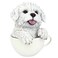 Design Toscano Puppuccino Puppy Collectible Dog Statue: White Maltese