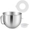 7QT Stainless Steel Mixer Bowl for Kitchenaid Stand Mixers, Stainless steel bowl with lid to Prevent Spills, Mixing Bowl for Kitchen Aid 7QT Head Mixer with Handle,Dishwasher safe