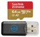 SanDisk Extreme 64GB MicroSDXC Memory Card Works with GoPro Action Camera Hero 12 Black (SDSQXAH-064G-GN6MN) U3 V30 A2 Bundle with (1) Everything But Stromboli MicroSD Card Reader