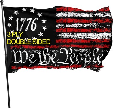 We The People 1776 Flag Double Sided 3x5 Outdoor Betsy Ross 13 Star American Rebel Constitution Flags Indoor Garden Decoration with 2 Grommets
