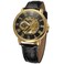 FORSINING Men's Waterproof Mechanical Hand Wind Skeleton Antique Steampunk Leather Wristwatch