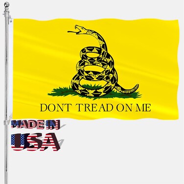 Dont Tread On Me Flag 4x6 Gadsden Flag Double Sided Outdoor Heavy Duty 3 Ply Polyester Material with 2 Metal Grommets, 4 Rows of Stitching Don't Tread On Me Flag Banner