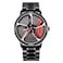 BOYADKA Car Watches for Men, Spinning Car Wheel Watch with Japanese Quartz Movement, Stainless Steel Waterproof Wrist Watch with Car Rim Hub Racing Design for Car Enthusiast