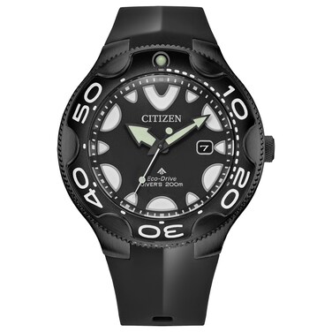 Citizen Men's Eco-Drive Special Edition Promaster Sea Orca Black Stainless Steel with Black Polyurethane Strap, ISO Compliant (Model: BN0235-01E)