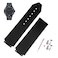 KAMIU 25mm Rubber Watch Strap with Replacement Band Tool for Hublot Big Bang (Black Stripe - No Buckle)