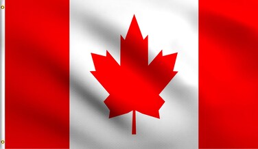 DMSE Canada Canadian Maple Leaf Flag le Drapeau du National 3X5 Ft Foot 100% Polyester 100D Flag Banner UV Resistant (3'X5' Ft Foot)