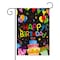 X1zuue Happy Birthday Garden Flag Burlap Yard Signs Vertical Double Sided Readable Birthday Cake Banner House Flags Poster Party Decorations Supplies for Indoor Outdoor Lawn 12.4 x 18.2 Inch