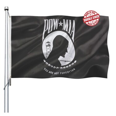 Gmeitoey Double Sided Pow Mia Flag 3x5 Outdoor- Heavy Duty Polyester You are Not Forgotten Prisoner of War Mia pow Flags Banner with 2 Brass Grommets,4 Rows Stitched