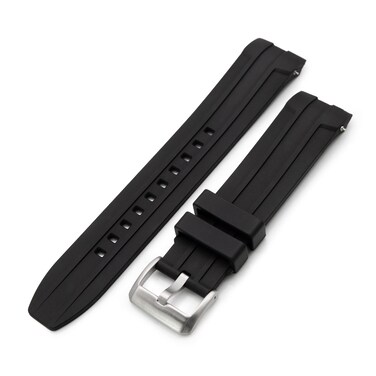 MiLTAT StrapXPro Black Rubber Strap compatible with Longines Hydroconquest L37424566 Conquest L37774990