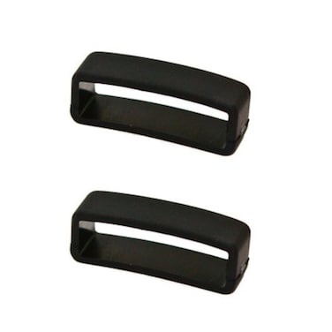 2 Pieces Size 20MM Black Rubber CUIR DE LYON Replacement Watch Band Strap Loops