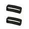 2 Pieces Size 20MM Black Rubber CUIR DE LYON Replacement Watch Band Strap Loops