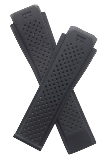 Watchstrapworld TH-CON-01-0003 - Black silicone rubber watch band compatible with TAG Heuer Connected 46 smart watch, model no. SAR8A80.