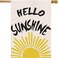LHSION Hello Sunshine House Flag 28 x 40 Inch Summer Vertical Double Sided Burlap Flag for Seasonal Farmhouse Yard Outdoor Decoration