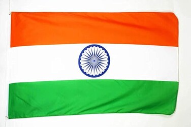AZ FLAG - India Flag - 2x3 Ft - Light Polyester Indian Banner with Two Brass Eyelets - Fade Resistant - Vivid Colors - 2' x 3' Feet - 90x60 Cm