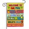Pool Rules Garden Flag, Welcome To Our Pool, Pool Rules Sign, Welcome Flag, Garden Flags, Funny Pool Flags, Flag for Pool, Summer Outdoor Decor (12" x 18")