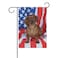 ALAZA Cute Dachshund with American Flag Polyester Garden Flag House Banner 12 x 18 inch, Two Sided Welcome Yard Decoration Flag for Wedding Party Home Decor
