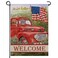Artofy Welcome Summer American Red Truck 4th of July Decorative Garden Flag, House Yard Lawn Patriotic America Dog Outside Decor, USA Spring Home Outdoor Small Burlap Decoration 12x18
