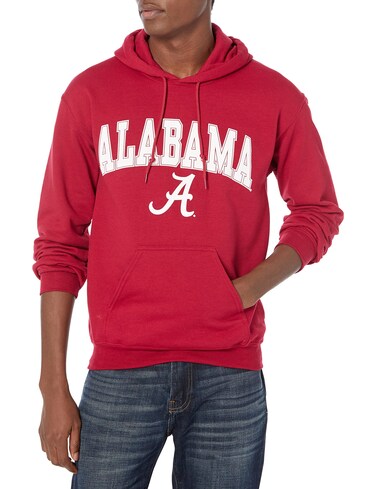 Blue 84 Men's Alabama Crimson Tide Hoodie Team Color Arching Over, Crimson, Large
