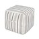 AELS Unstuffed Farmhouse Pouf Cover for Living Room, Storage Bean Bag Cubes, Off White &amp; Gray Stripes Linen Square Ottoman Pouf Foot Rest Footstool, 18"x18"x18", Cover ONLY