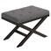 Cortesi Home Kayla Solid Wood X Legs Bench Ottoman, Grey