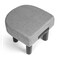 Allinside Ottoman Footstool with Handle, D-Shaped Linen Footrest, Small Shoe Seat Step Stool, Soft Sponge Foot Stool for Living Room, Bedroom, Couch, Entryway (Grey)