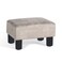 Deco De Ville 15" Mini Ottoman Footstool, Velvet Padded Footrest with Solid Wood Legs, Modern Rectangle Footrest for Couch, Granny Grey