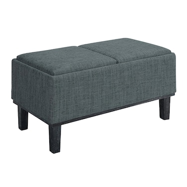 Convenience Concepts Designs4Comfort Brentwood Storage Ottoman, Gray Fabric