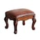 KIVSON Foot Stool Ottoman Foot Rest Microfiber Leather Upholstered Foot Stool for Living Room, Sofa, Entryway, Solid Wood Stool (Flat Brown)