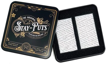 Stay-Puts Premium Adhesive Collar and Fashion Stays for Men Washer Dryer Safe, Multiple Wears For Polo and Dress Shirts Residue Free Better Than Magnetic and Dots Reusable Metal Tin