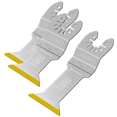 Acroma 3-Piece Universal Oscillating Multitool Blade Set, Titanium-Enhanced M42 HSS Bi-Metal, Including 2" and 2-2/3" Extra-Long Blades, Ideal for Plunge/Flush Cut on Multi-Materials. BM50003