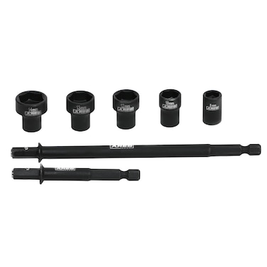 ARES 27087 &ndash; Nut Driver Set &ndash; Metric Magnetic 7-Piece &ndash; Detachable and Cleanable &ndash; Radial 6 Point Drive Sockets Load on Flats - Removable Socket Ends for Easy Cleaning &ndash; Heavy Duty CR-V Steel