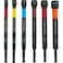 Klein Tools 32930 SAE Magnetic Impact Nut Setter Set, 6-Piece Color Coded Power Nut Setter, Extended Reach Nut Driver Bit Set with 6 SAE Sizes