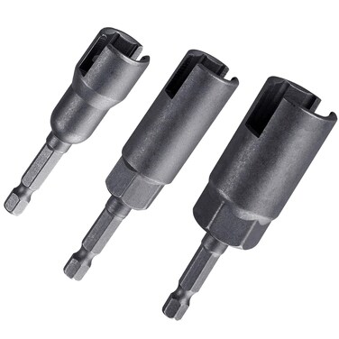 SmallCat 3 PCS Large Slotted Hurricane Wingnut Driver, 1/4" Hex Shank Wingnut Driver Bit for Panel Wing Nuts, Power Wing Nut Socket Drill Bit for Panel Nuts Screws Eye C Hook Bolt - 3 Sizes