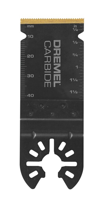 Dremel MM485 Carbide Flush Cut Oscillating Tool Blade, Perfect For Cutting Metal, Wood, and Plastic - Universal Quick-Fit Interface Fits Bosch, Makita, Milwaukee and Rockwell, Black